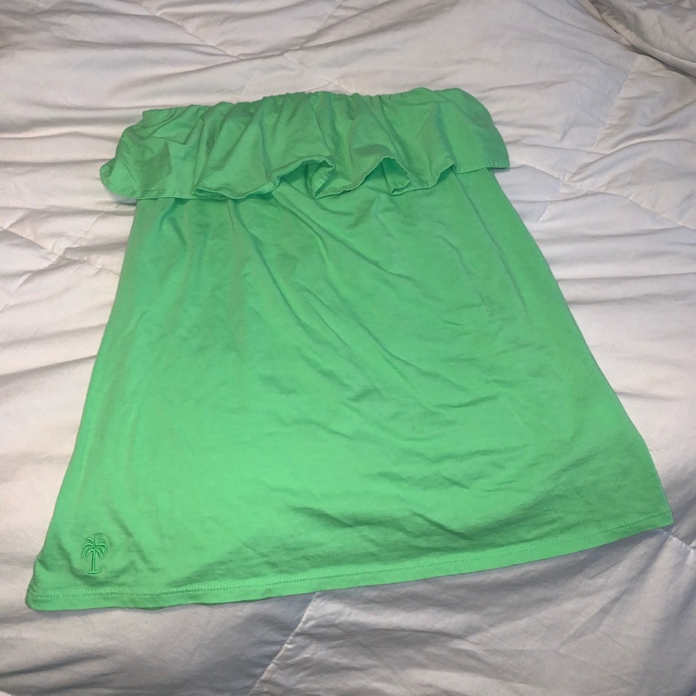 Lilly Pulitzer Green Ruffle Tube Top!